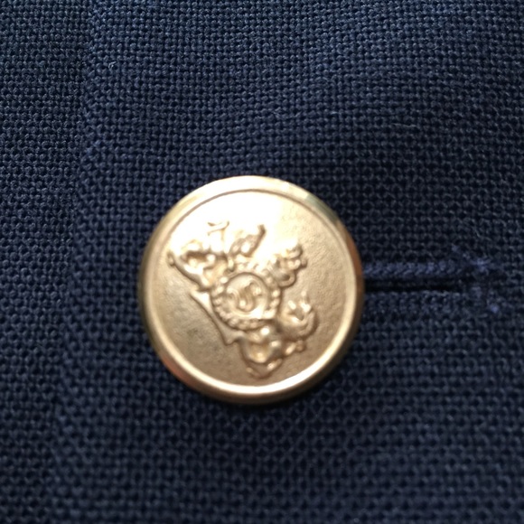 Stafford Blazer Men’s 44R Navy Blue Gold Crest Buttons Polyester Wool (Read) - Picture 10 of 14